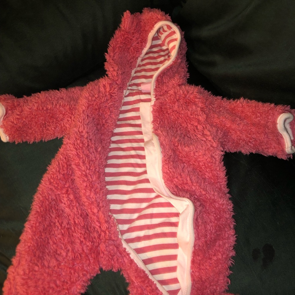 Pink bear snow suit
